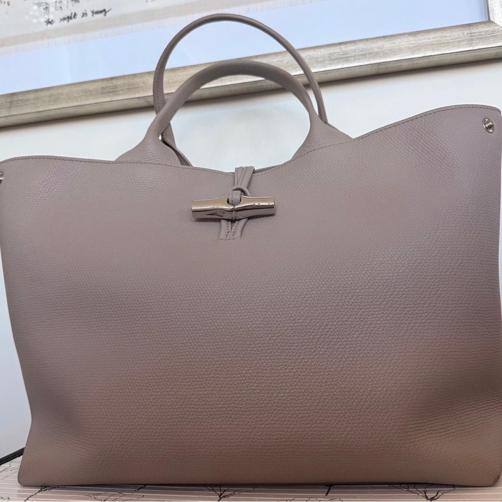 Longchamp Le Roseau L cowhide leather handbag - Picture 2 of 12